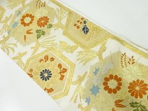 アンティーク　亀甲に花鳥模様織出し袋帯（材料）